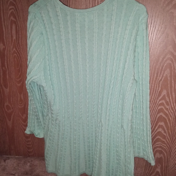 Croft & Barrow Mint Green Cable Knit Button Up Cardigan Sweater.Sz Women XL NWOT - Picture 2 of 16